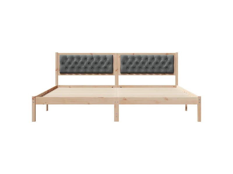 Lit double- lit adulte - cadre de lit gris foncé 200 x 200 cm pin massif - Conforama D