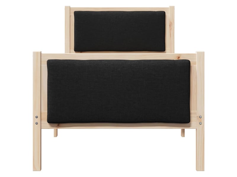 Lit simple- lit adulte - cadre de lit avec tête de lit noir 80 x 200 cm tissu - Conforama D