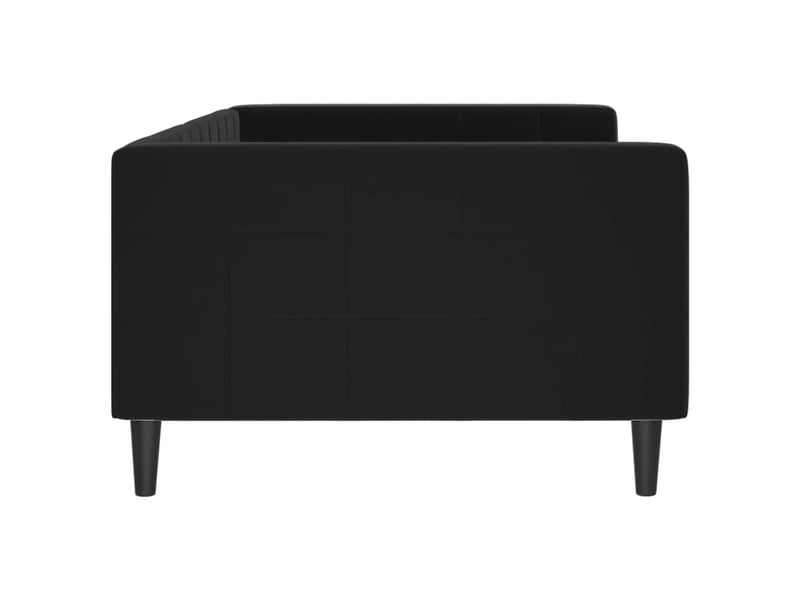  Lit simple- lit adulte -  lit de repos sans matelas noir 100x200 cm velours  - Conforama C