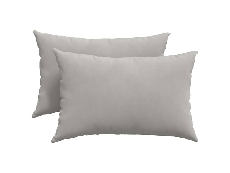  Lot de 2 coussins de canapé, coussins décoratifs tissu gris clair 60 x 40 cm cf58843  - Conforama A