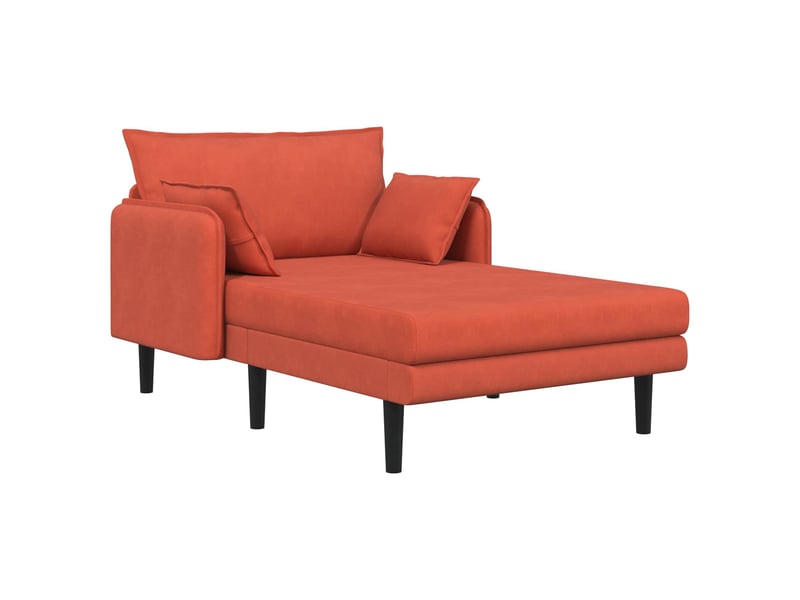 Vidaxl grande méridienne rouge orange tissu en velours côtelé  - Conforama A