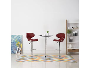 Lot de 2 tabouret de bar, chaise de bar rouge bordeaux similicuir shl24052