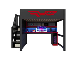 Lit mezzanine 140x200 cm <strong></strong>  <strong></strong> coloris noir