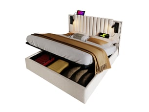 Sommier coffre 160x200 cm <strong>FLORAGRACE</strong> <strong></strong> vendu avec cadre lattes et matelas