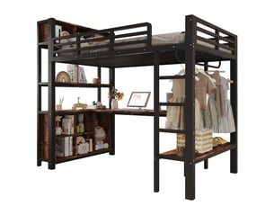 Lit mezzanine 90x200 cm <strong></strong>  <strong></strong> coloris noir