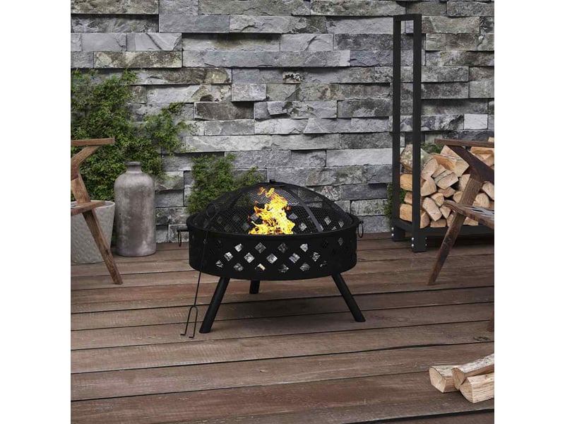 Brasero exterieur, foyer camping avec tisonnier 58 cm xxl acier  - Conforama B