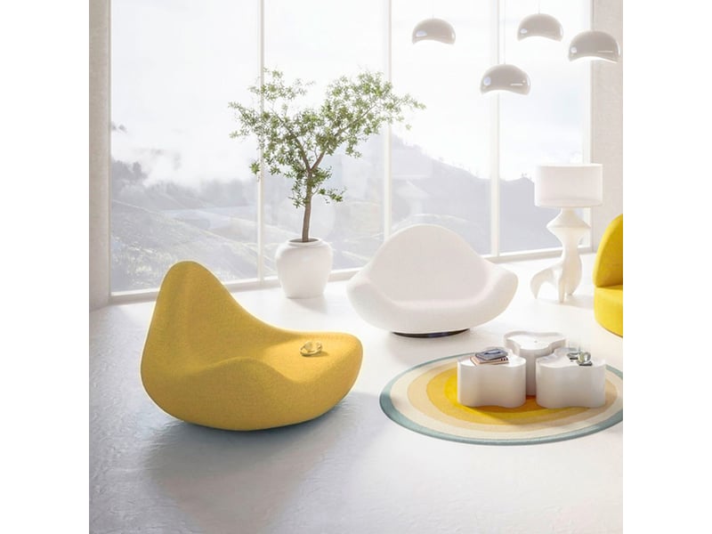  fauteuil glow wave xl jaune kare design  - Conforama B