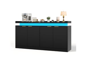Buffet 4 porte(s)   <strong>HAVRYA</strong> <strong></strong> - 160 cm coloris noir 