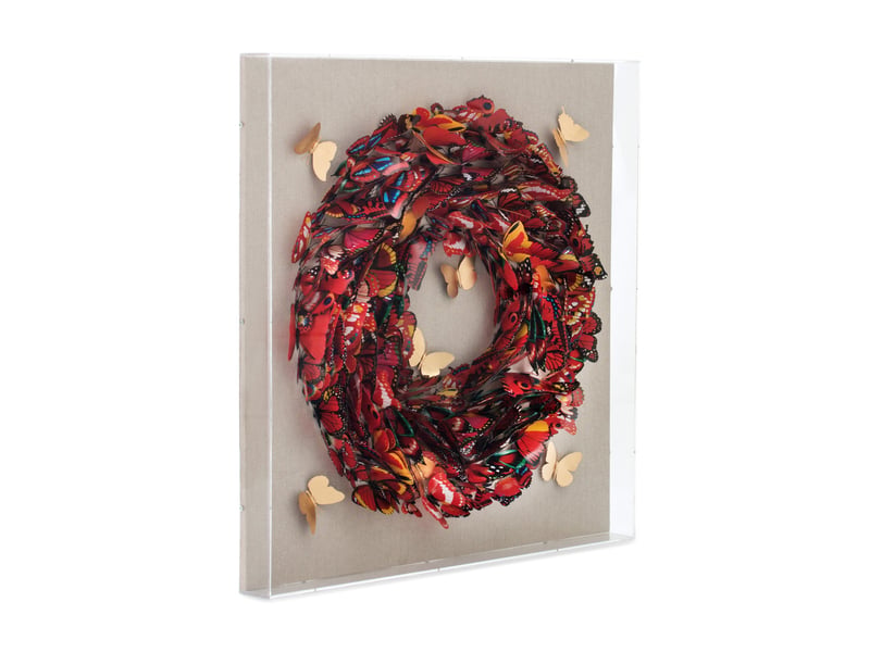  Tableau 3d papillons en papier schmetterling 80x80 cm vikasa home  - Conforama D