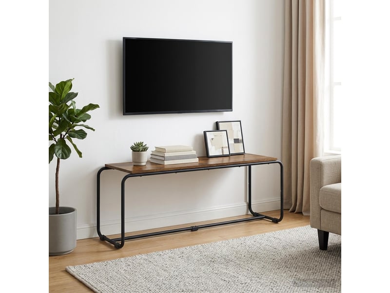  Meuble tv, table tv 113.5x35.5x42 cm chêne fumé bois d'ingénierie  - Conforama B