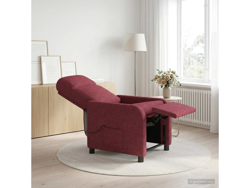  Vidaxl fauteuil de massage inclinable bordeaux tissu  - Conforama B