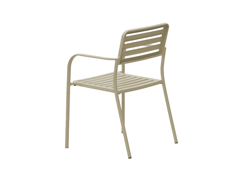 Lot de 2 fauteuils de jardin empilables en métal beige - baca - Conforama D