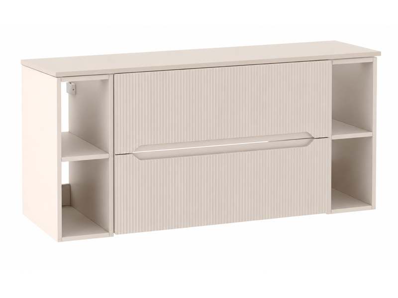 Meuble sous vasque suspendu avec 2 étagères et plan 2t novo l.120 cm cachemire mat - Conforama A