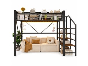 Lit mezzanine 140x200 cm <strong>MODENVIE</strong>  <strong></strong> coloris noir