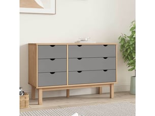 Commode 1 tiroir(s) <strong></strong> <strong></strong> coloris gris largeur 111 cm