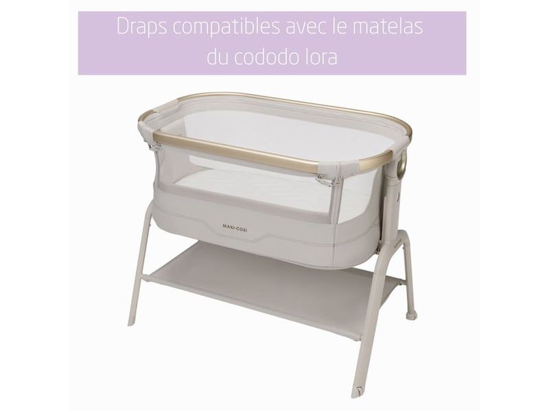  Draps housse de protection 2 en 1 maxi-cosi iora lot de 2 imperméables blanc coton 2101431110 - Conforama B