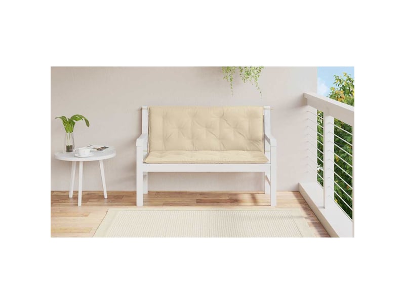  Coussin de banc de jardin, coussin d'assise beige 120x(50+50)x7 cm tissu oxford cf52651  - Conforama C