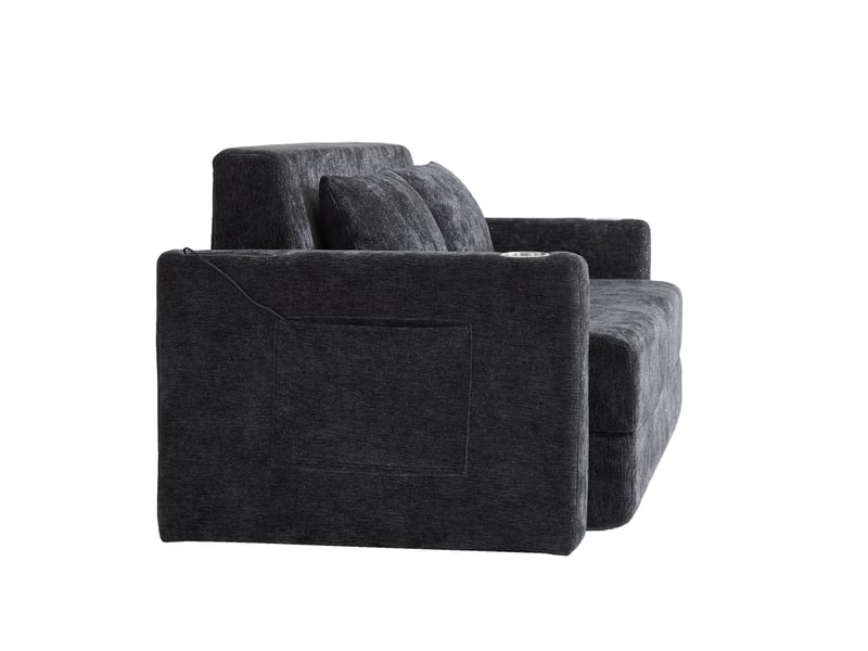 Canapé convertible, canapé-lit, 2 places, en tissu chenille, 2 en 1, usb, pour salon et séjour, adapté à l'espace de vie - Conforama E