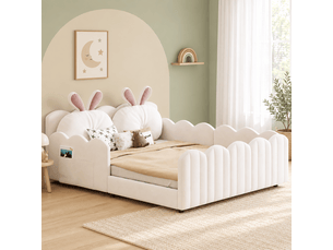 Lit 2 places 140x200 cm coloris beige