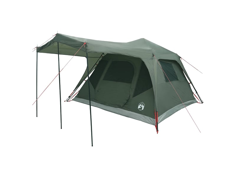 Tente de camping, tente familiale vert armée 6 personnes polyester et acier - Conforama C