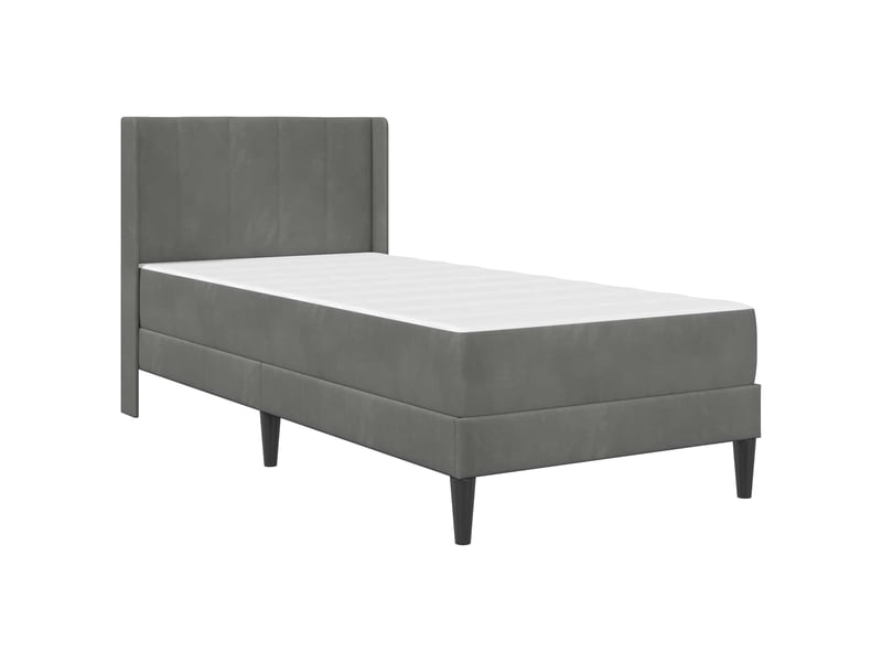  Lit simple- lit adulte -  cadre de lit avec matelas gris foncé 90 x 190 cm velours  - Conforama B