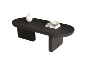 Table basse ovale coloris noir MEUBLIV - 49.8 cmx119.7 cm