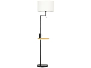 Lampadaire 40 w en acier crème avec étagère et port usb, ø40 x 168 cm, ampoule non incluse