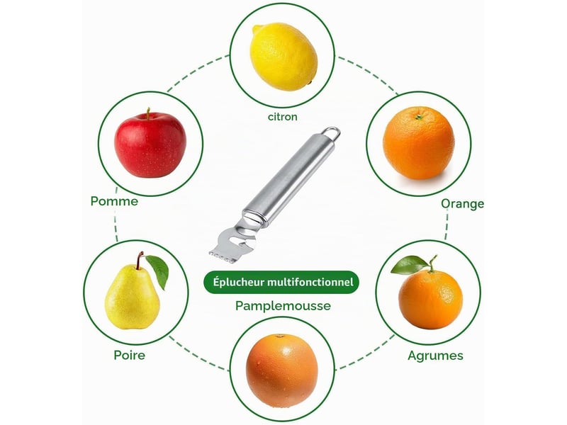  2pcs zesteur de citron et d'agrumes, éplucheur de zeste de citron professionnel couteau canelle tranche de citron en acier inoxydable éplucheur CSTY-0010090TY - Conforama C
