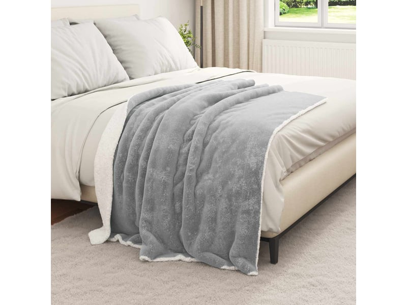  Plaid canapé gris 130x150 cm 1 kg polaire  - Conforama C