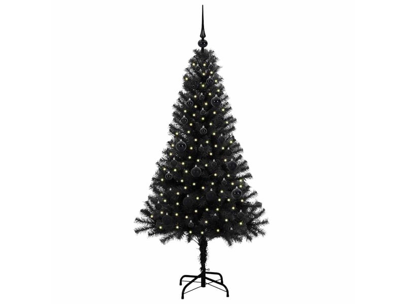  Sapin de noël, arbre de noël noir 150 cm pvc shl1130  - Conforama C