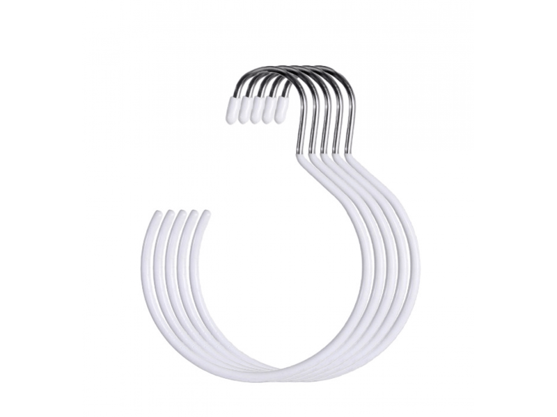  Blanc cintre pour foulard à anneau 5 pièces cintre porte foulard cintre d'écharpe rond support écharpe placard crochet anneau, organisateur d'écharpe  - Conforama A