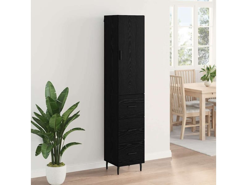  Buffet - haut armoire chêne noir 34,5 x 34 x 180 cm bois d'ingénierie  - Conforama D