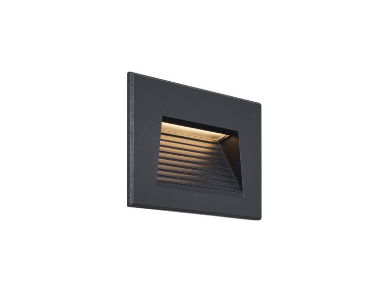 Lot de 6 appliques murales encastrables modernes noires 11,5 cm led incluse ip65 - trem  - Conforama B