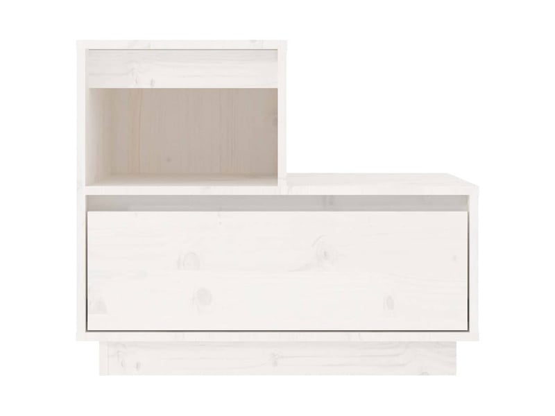  Lot de 2 tables de chevet - cabinet de chevet - table de nuit blanc 60x34x51 cm bois de pin solide  - Conforama E