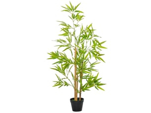 Plante artificielle bambou réaliste avec pot, feuillage détaillé en plastique, vert, ø15,5 × 120h cm
