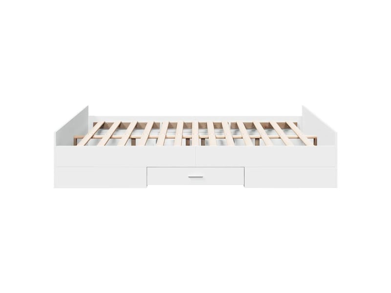  Lit double- lit adulte -  cadre de lit avec tiroirs sans matelas blanc 160x200 cm  - Conforama D