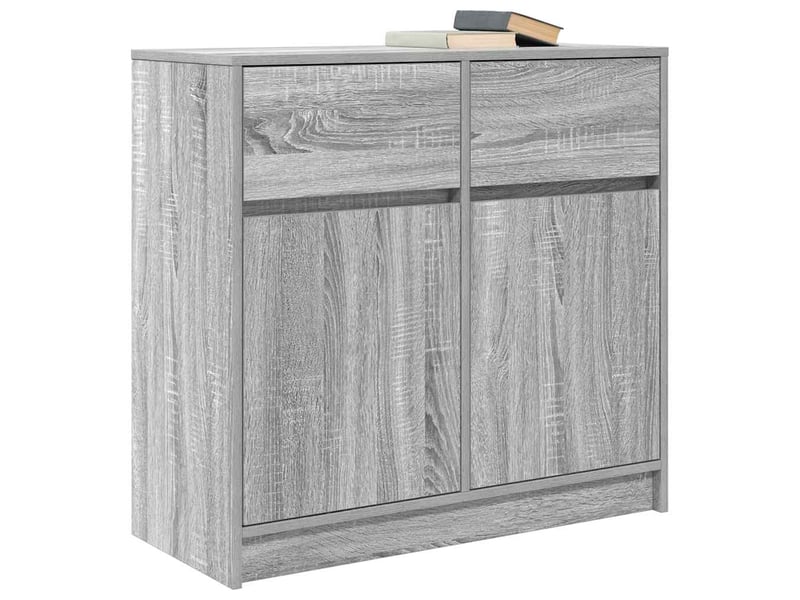  Buffet - bahut - meuble de rangement avec tiroir sonoma gris 80x34x76 cm bois d'ingénierie  - Conforama D
