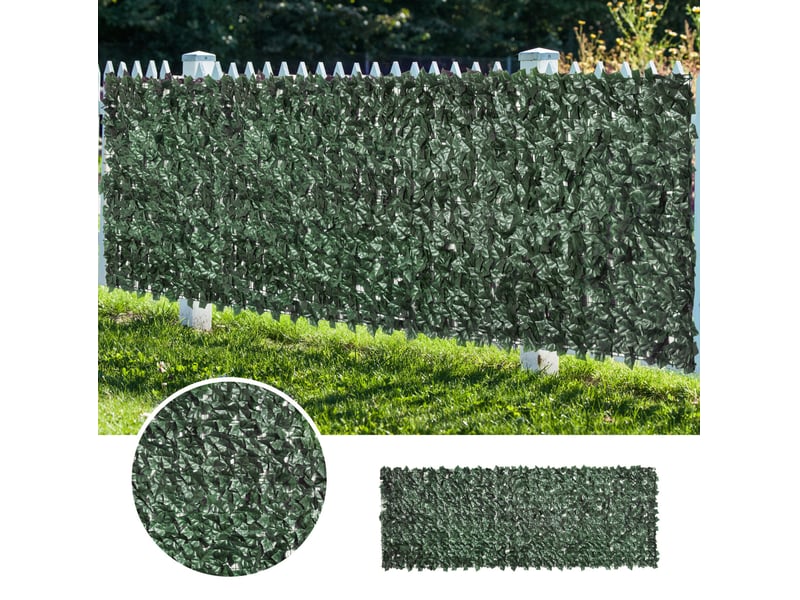  Brise-vue artificiel 300 x 100 cm vert foncé en pe et tissu, feuillage dense résistant aux uv pour extérieur  - Conforama D