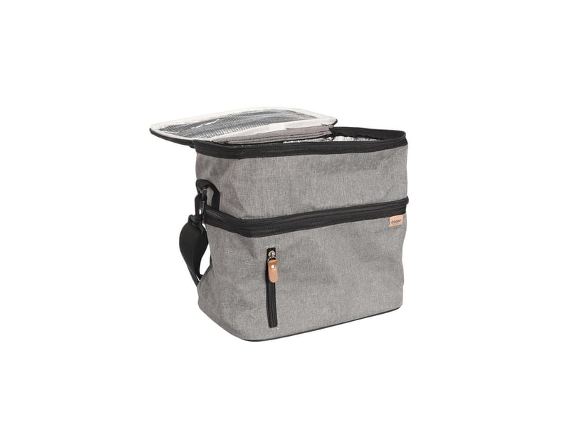  Sac lunch double zippé 28cm gris  - Conforama C