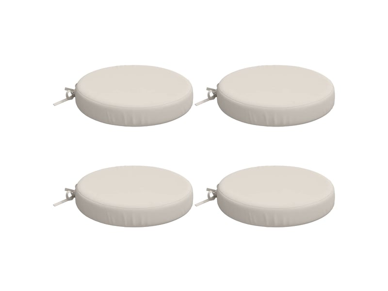  Lot de 4 coussins de siège, coussins d'assise soest 100 % polyester blanc cf60326  - Conforama A