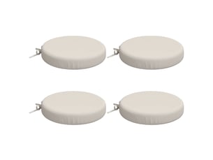 Lot de 4 coussins de siège, coussins d'assise soest 100 % polyester blanc cf60326