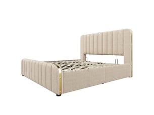Lit avec rangement 180x200 cm <strong>CHICFURN</strong>  <strong></strong> coloris beige