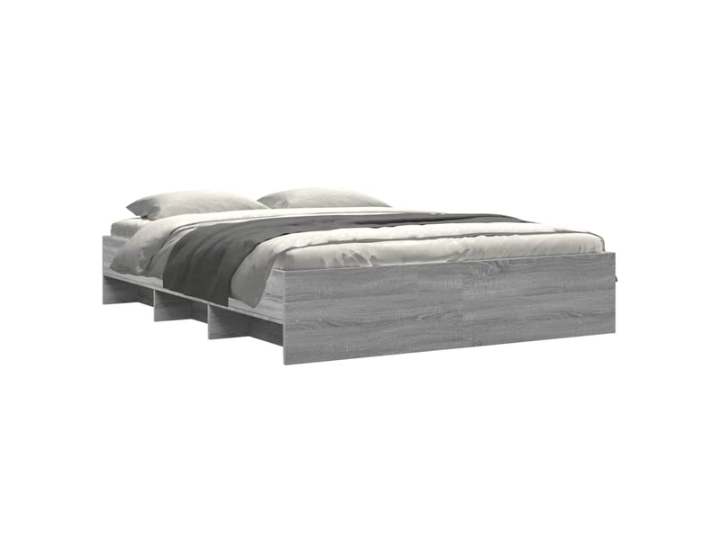  Lit double- lit adulte -  cadre de lit sans matelas sonoma gris 150x200 cm  - Conforama B