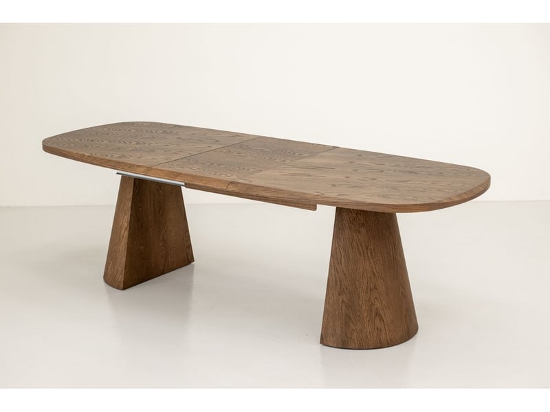  Bobochic ensemble mazargues avec table à manger extensible 200 à 300 cm + 6 chaises pagnol placage chêne massif marron foncé MAZARGUES - Conforama A