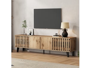 Meuble tv coloris naturel 180 cm <strong>VIVRYN</strong>  <strong></strong>