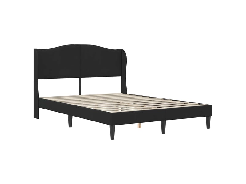 Lit double- lit adulte - cadre de lit avec tête de lit noir 120 x 190 cm velours - Conforama B