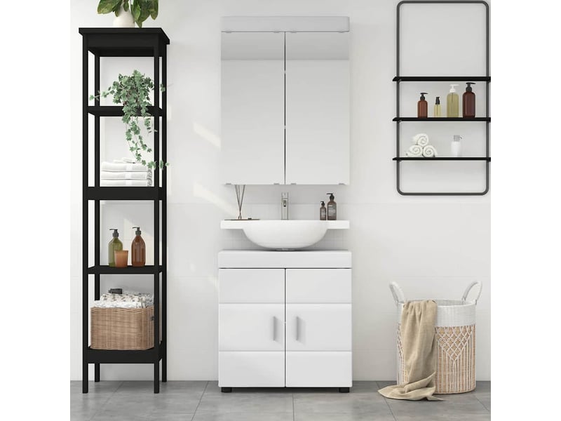  Ensemble de mobilier de salle de bain tulum 2 pièces blanc cf64715  - Conforama D