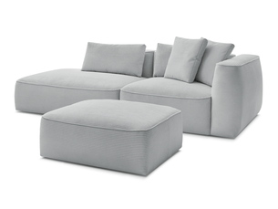 Canapé droit fixe BOBOCHIC LEOPOLD 4 places Velours gris