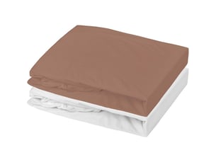 Drap housse 2 lots jersey coton blanc brun 60 x 120 cm ajustable