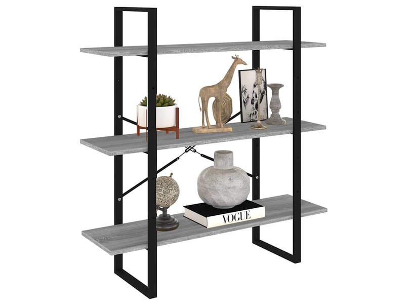  Bibliothèque, meuble de rangement salon sonoma gris 100x30x105 cm bois d'ingénierie  - Conforama D
